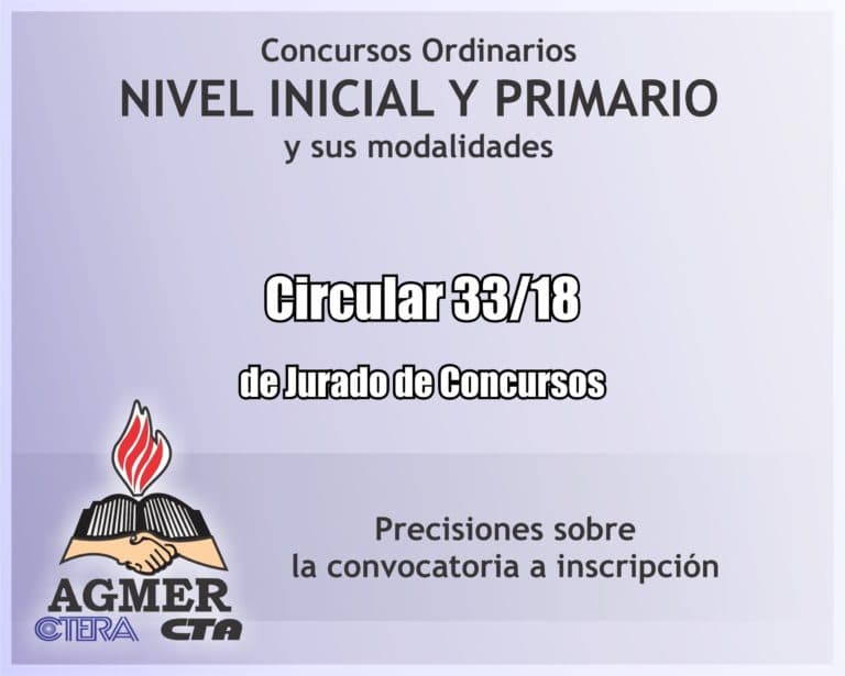 Concursos de Nivel Inicial y Primario: Circular 33/18 JC e instructivos
