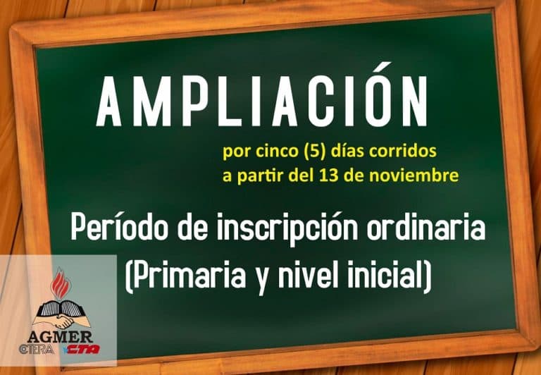 AMPLIACIÓN DEL PERÍODO DE INSCRIPCIÓN ORDINARIA (Inicial y Primaria)