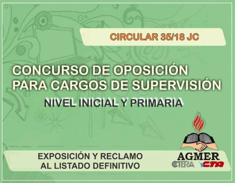 CIRCULAR 35/18: Exposición y reclamos al listado definitivo