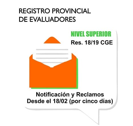 Registro Provincial de Evaluadores: período de notificación y reclamos