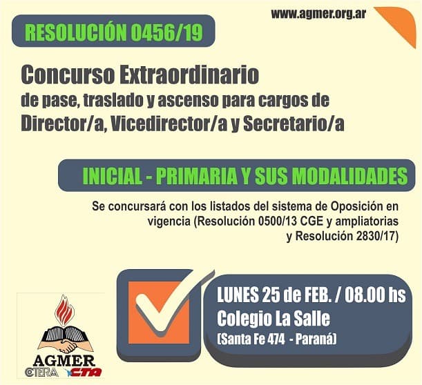 Concurso Extraordinario de pase, traslado y ascenso