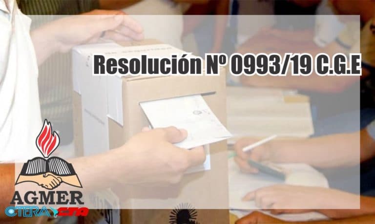 Resolución 0993/19 CGE: Sobre el uso de establecimientos para las Elecciones