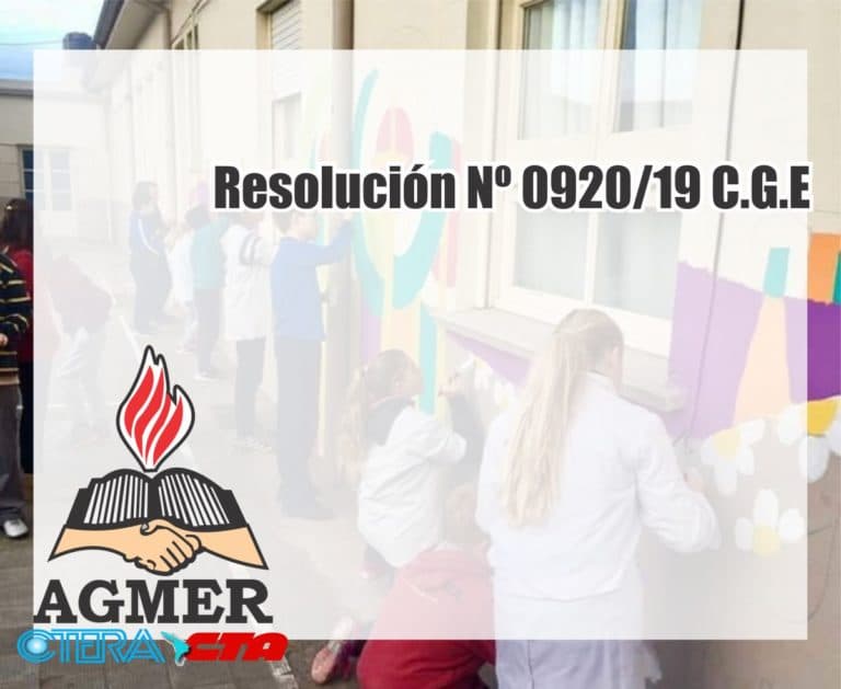 Resolución 0920/19 CGE: Sobre el Sistema de evaluación del Nivel Primario