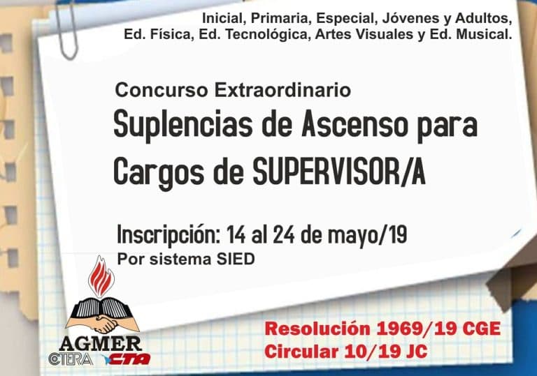 Sobre el Concurso de suplencias de cargos de Supervisión