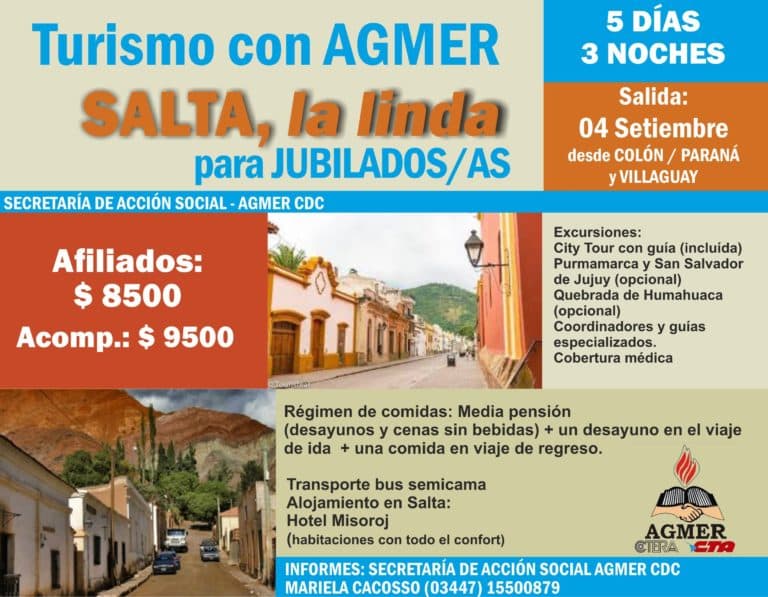 Turismo con AGMER: Salta, la linda, en septiembre