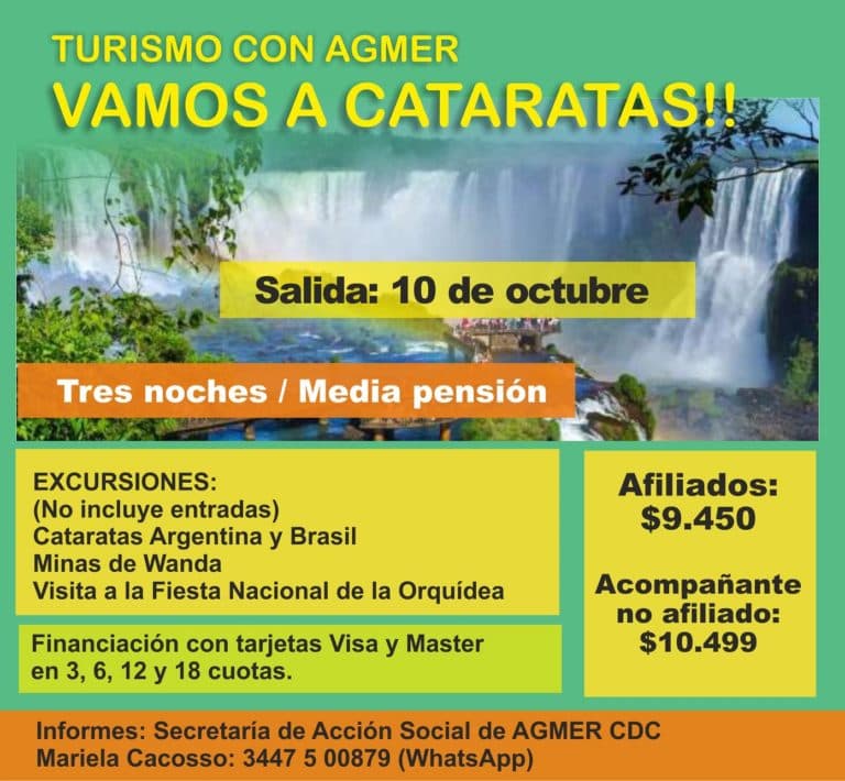 Turismo con AGMER: ¡vamos a Cataratas!