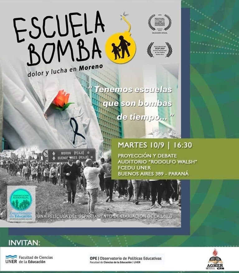 Proyección en Paraná del documental “Escuela Bomba: dolor y lucha en Moreno”