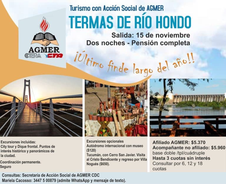 Turismo con AGMER: Termas de Río Hondo