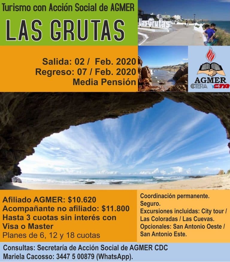 Turismo con AGMER: Las Grutas, en verano