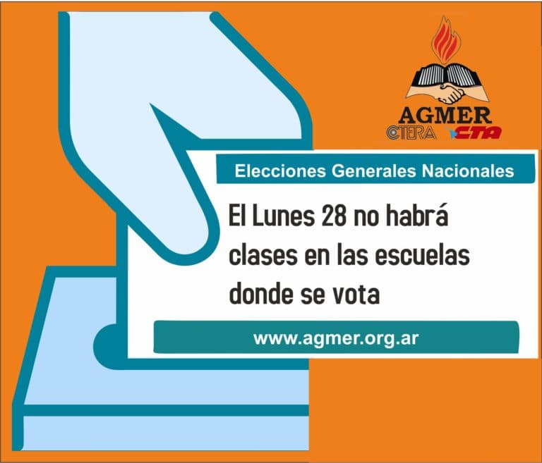 El lunes no habrá clases en las escuelas donde se realizan las Elecciones Generales Nacionales