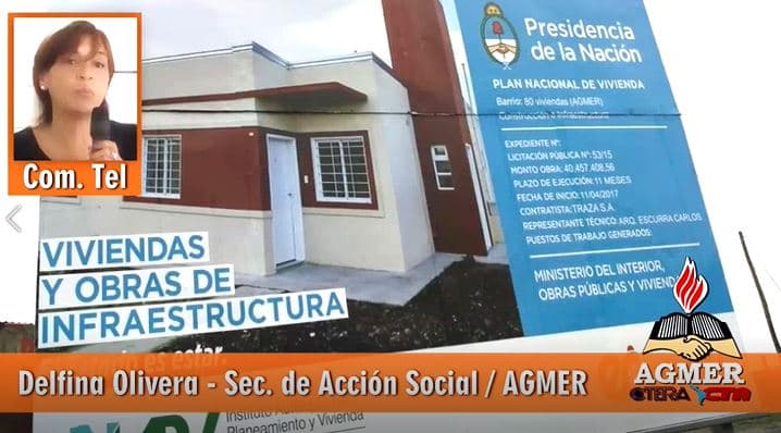 VIVIENDAS: Definiciones a los medios de la Sec. de Acción Social de AGMER: Delfina Olivera