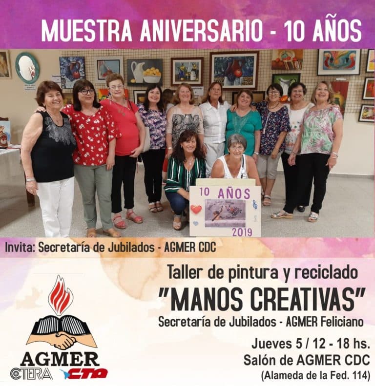 Muestra aniversario del Taller Manos Creativas, de Feliciano