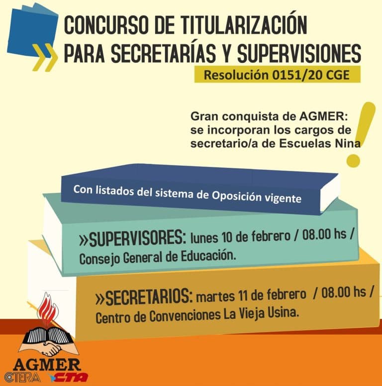Cronograma del concurso de titularización para cargos de supervisor/a y secretario/a