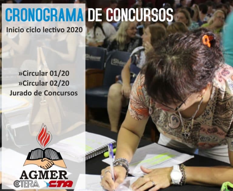 Cronogramas de concursos inicio del ciclo lectivo 2020