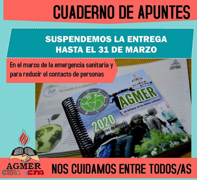 Se suspende la entrega del Cuaderno de Apuntes