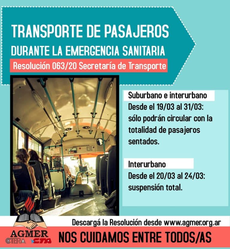 Transporte de pasajeros durante la emergencia sanitaria