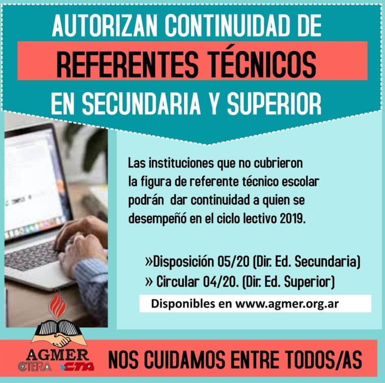 Autorizan continuidad de Referentes Técnicos en instituciones que no cubrieron la figura