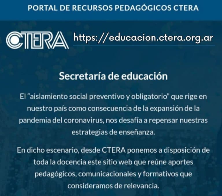 CTERA realiza Campaña de Acompañamiento Pedagógico Virtual