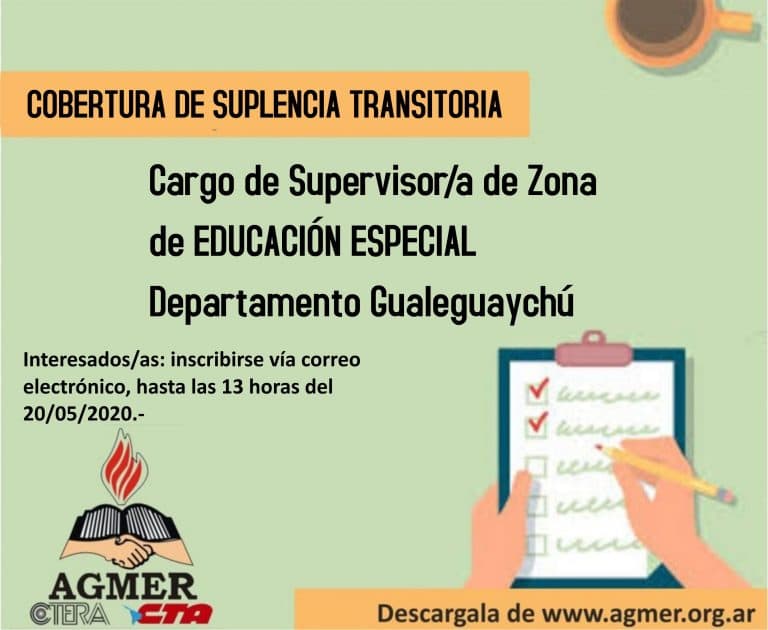 Designaciones excepcionales y transitorias: Supervisor/a de Educación Especial