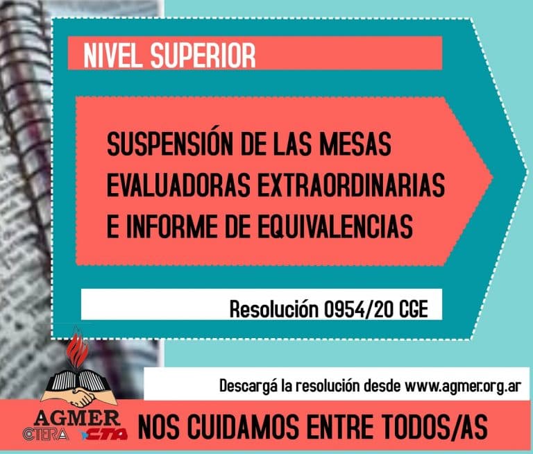 Nivel Superior: suspensión de las mesas evaluadoras extraordinarias e informes de equivalencias