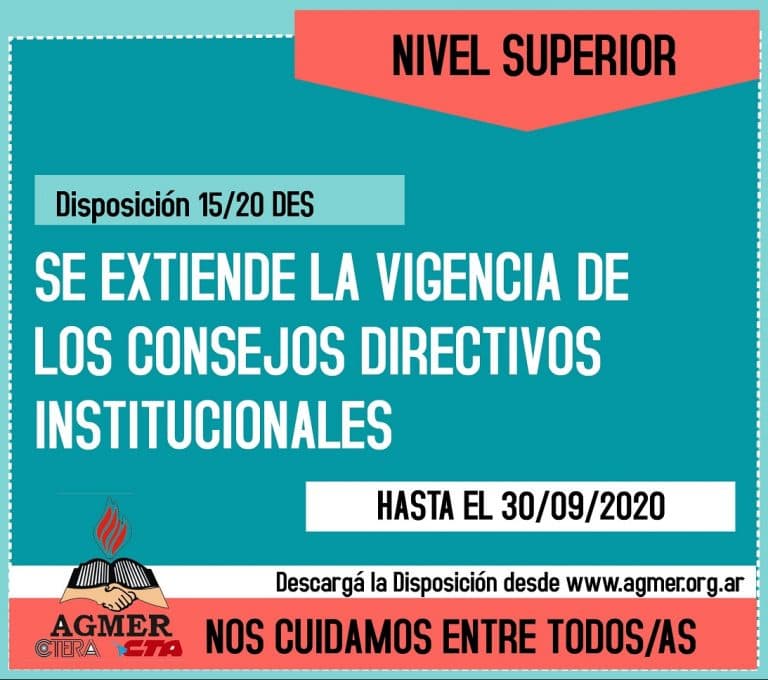 Nivel superior: extienden la vigencia de los Consejos Directivos Institucionales