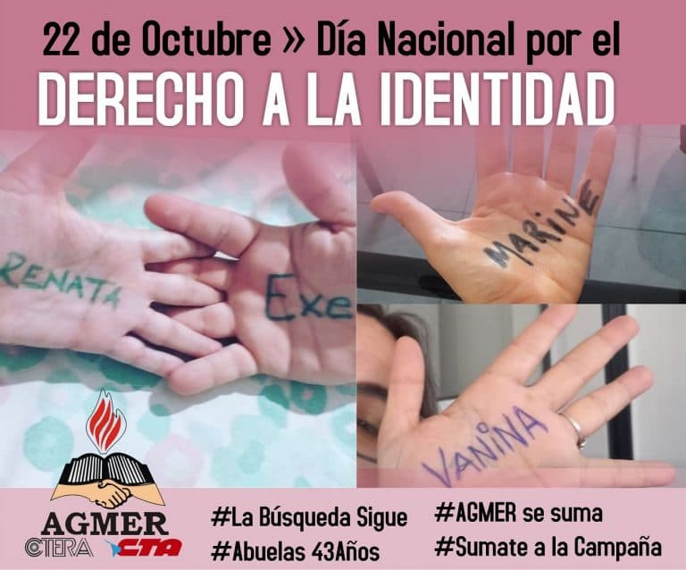 22 de octubre: Día Nacional por el Derecho a la identidad