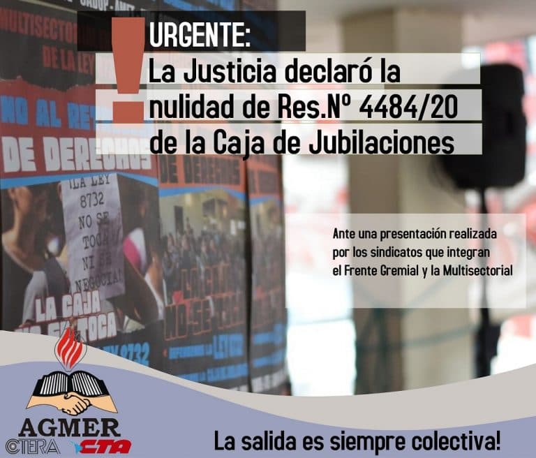 La Justicia declaró la nulidad de la Resolución Nº 4484/20 de la Caja de Jubilaciones