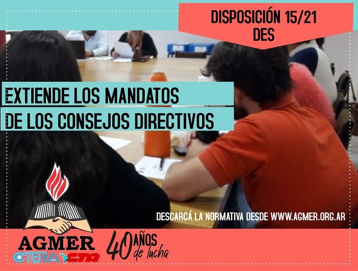 Disposición 15/21 DES: Consejos Directivos