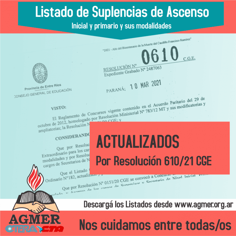 Listados de suplencias de ascenso
