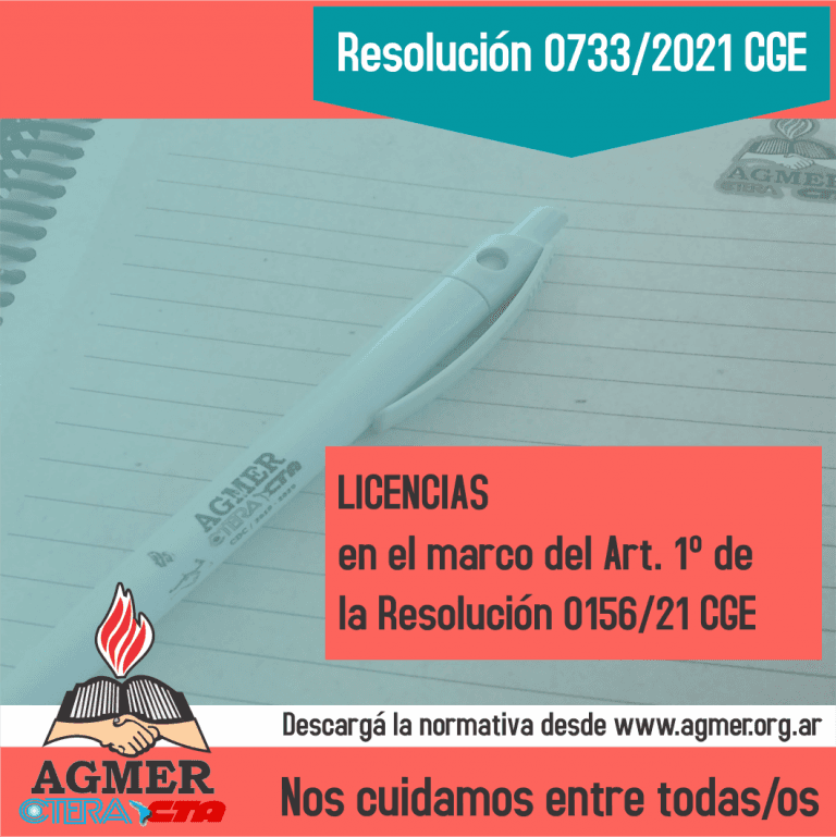 Resolución 0733/21 CGE: sobre carga de licencias
