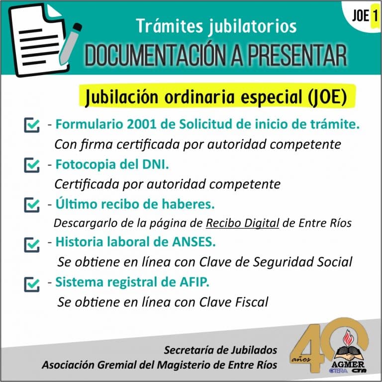Requisitos para iniciar la Jubilación Ordinaria Especial y por Invalidez (actualizados a abril/2021)
