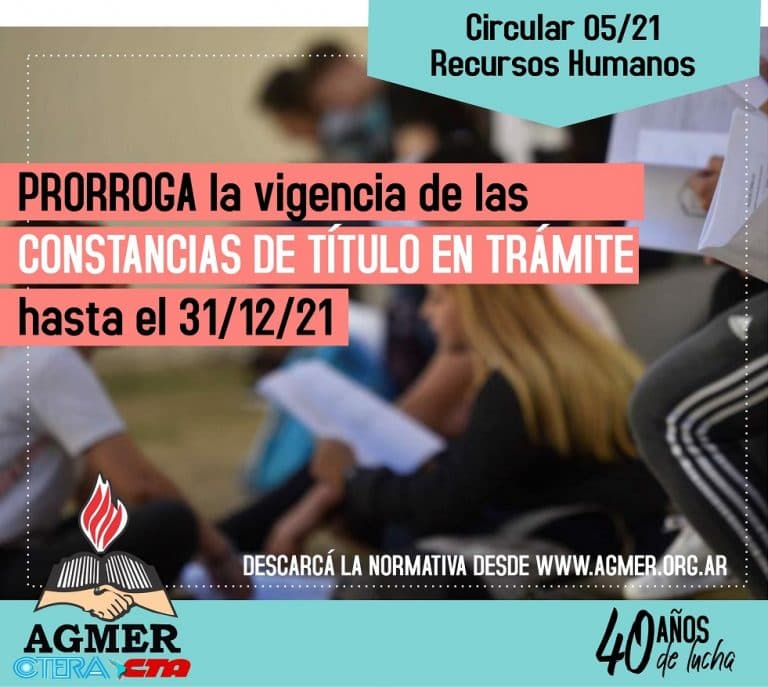 Se prorroga la vigencia de las constancias de «Título en trámite»