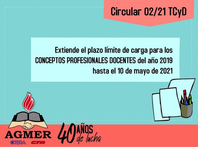 Concepto profesional docente 2019: carga hasta el 10 de mayo