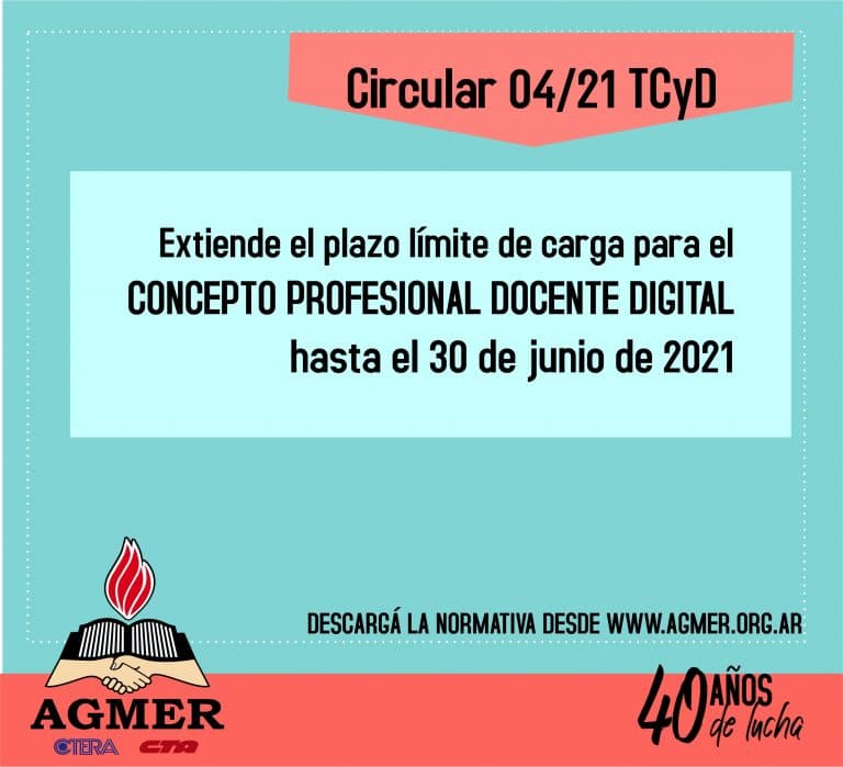 Circular 4/21 TCyD: sobre Concepto Profesional Docente Digital