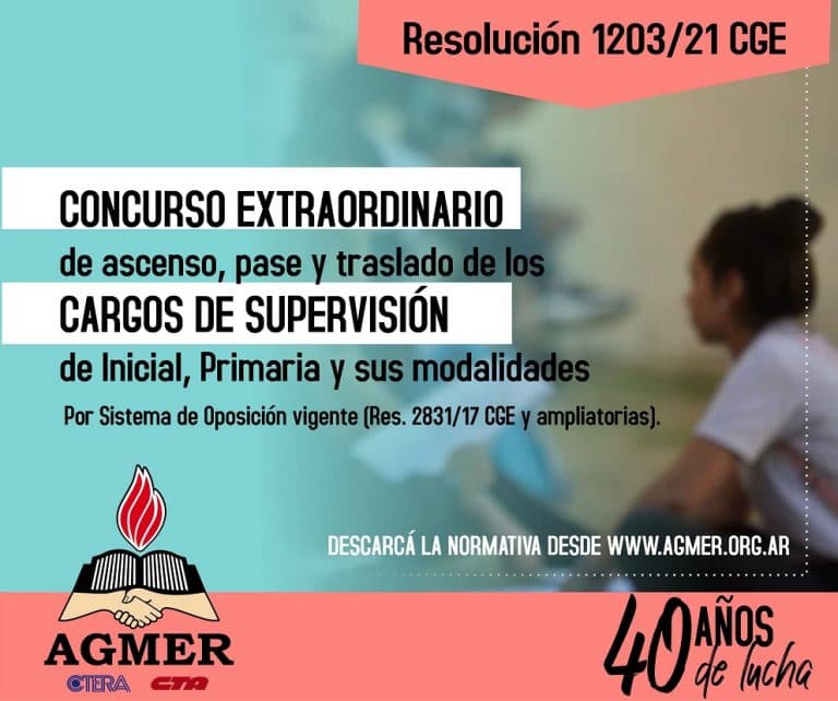Convocatoria a Concurso de cargos de Supervisión de Inicial, Primaria y modalidades