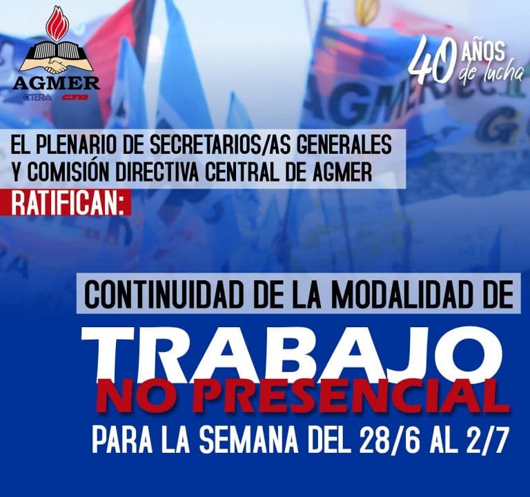 Declaración del Plenario de Secretarias y Secretarios Generales de AGMER