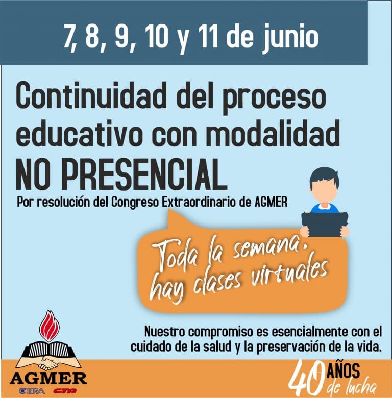 AGMER ratifica lo resuelto en Congreso y exige al gobierno que asuma su responsabilidad como garante de la salud de la población