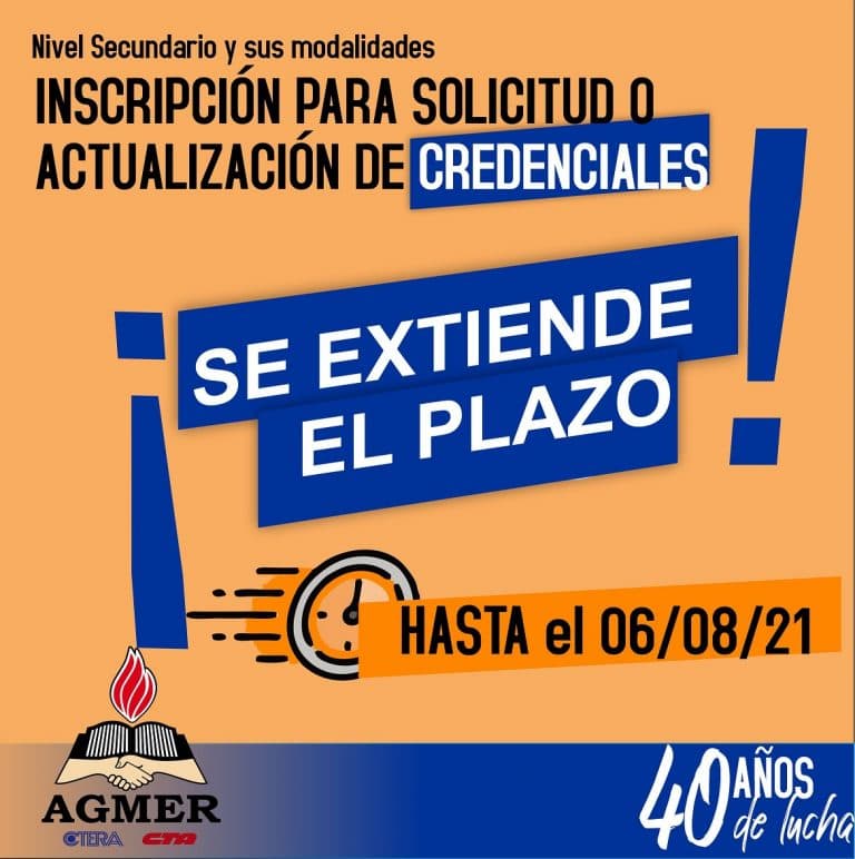 Se extiende el período de inscripción para solicitud o actualización de Credenciales