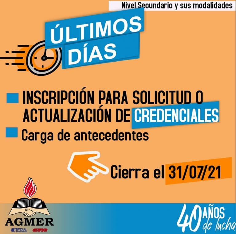 Credenciales de secundaria: últimos días para la inscripción