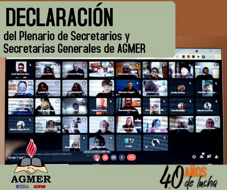 Declaración del Plenario de Secretarias y Secretarios Generales