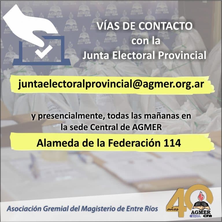 Vías de contacto con la Junta Electoral Provincial