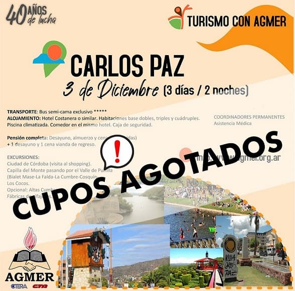 Carlos Paz, en diciembre (CUPOS AGOTADOS)