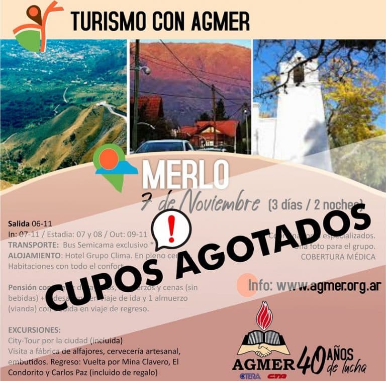 Merlo, en noviembre (CUPOS AGOTADOS)
