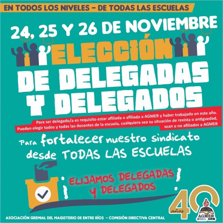 Elección de delegados y delegadas de escuelas