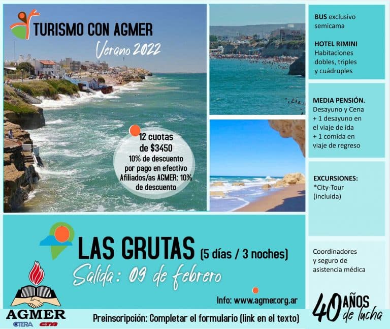 Turismo con AGMER: Las Grutas