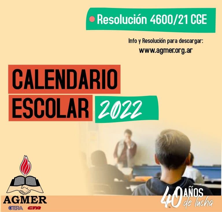 Resolución 4600/21 CGE: Calendario Escolar 2022