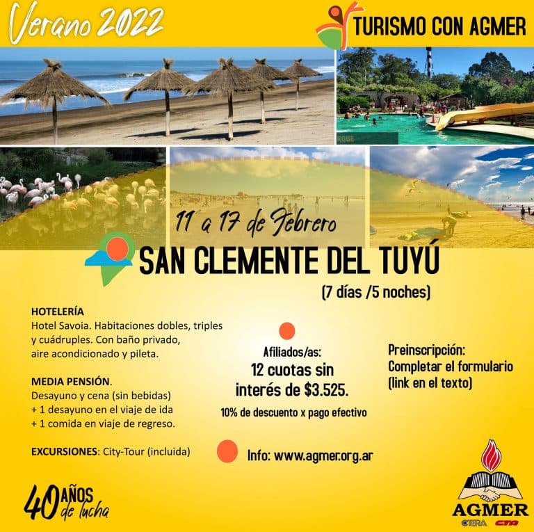 Turismo con AGMER: San Clemente del Tuyú