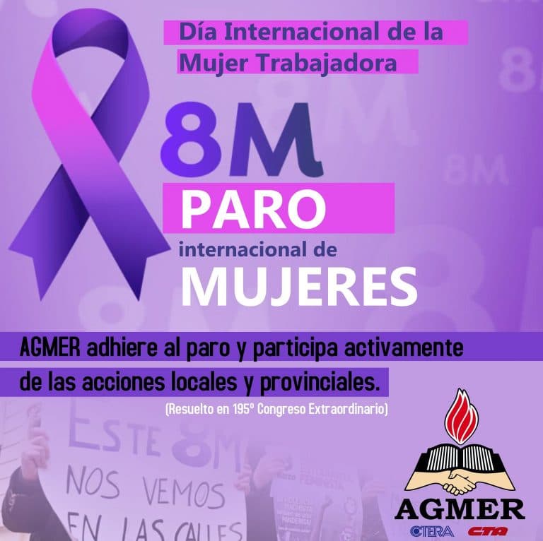 8M: Jornada de paro y lucha en el marco del Día de la Mujer Trabajadora