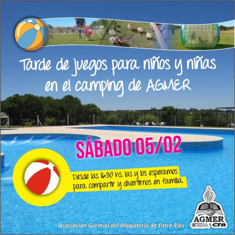 Tarde de juegos para niños y niñas en el camping de AGMER