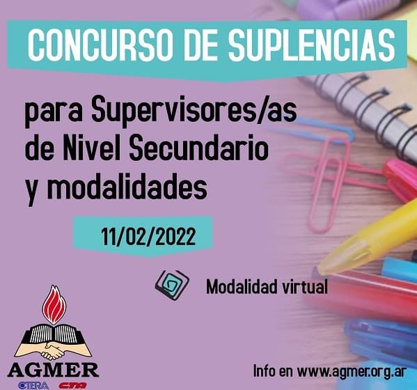Concurso de suplencias para Supervisor/a de Secundaria